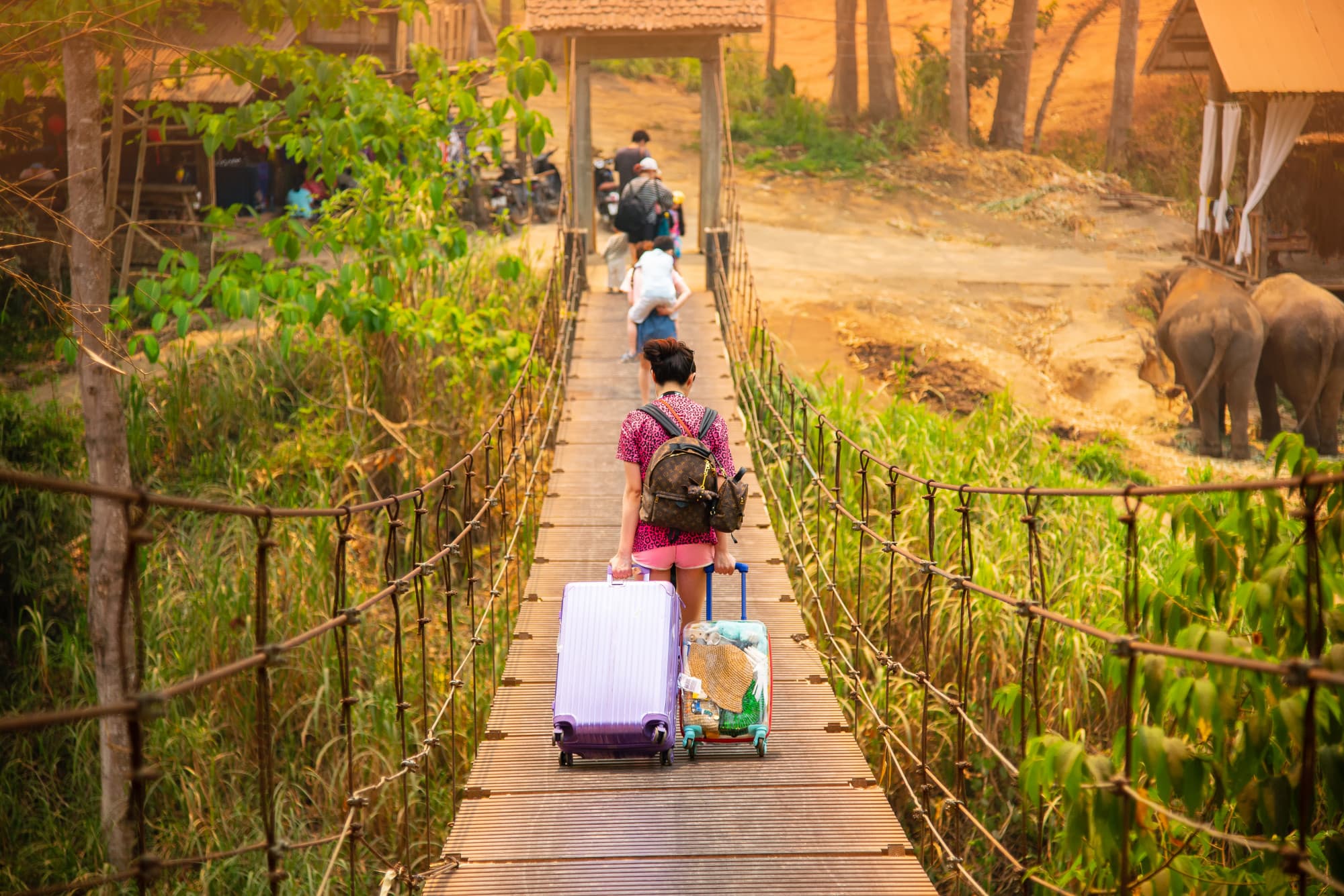 Budget traveler with backpack